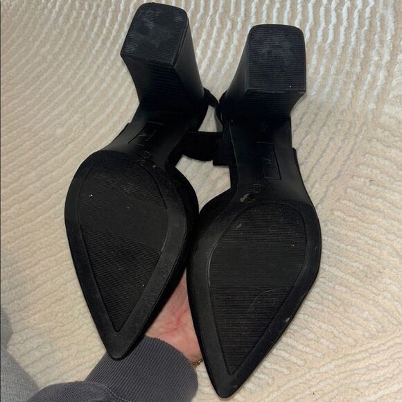 Worthington Black Suede Slingback Heels - Picture 7 of 9